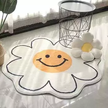 Круглый ковер с рисунком, имитация кашемира, утолщенный коврик для дивана в гостиной, коврик для гардеробной в спальне, круглое одеяло 80*80cm белый