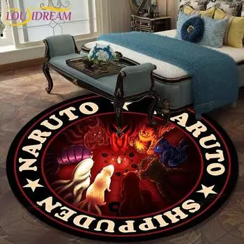 Круглый ковер с рисунком Наруто для гостиной, детский коврик, напольный коврик, коврик для ванной, ковер для спальни, коврик для детской комнаты 60cm
