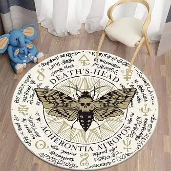 Круглый ковер с загадочным печатным рисунком для дома, гостиной, спальни, ванной комнаты, украшения пола, противоскользящий ковер 40CM