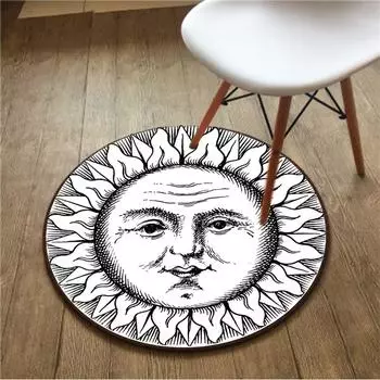 Круглый ковер Таро, Солнце и Луна, коврик для йоги, художественный напольный коврик, коврик для стула, коврик для комнаты, спальни, гостиной, ретро, домашний декор 40cm