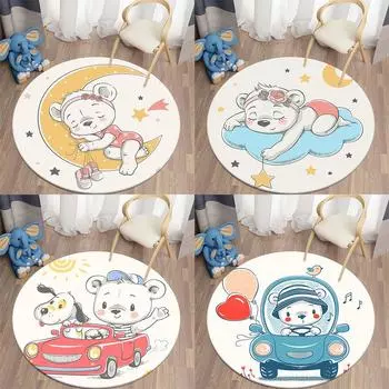 Круглый коврик для гостиной с принтом, коврик для кемпинга, пикника, нескользящий коврик, коврик для йоги 40