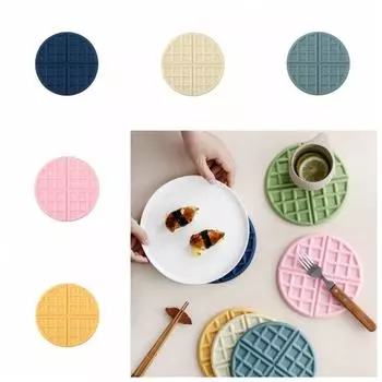 Круглый коврик для кружки, силиконовые подставки для рабочего стола, коврики для стола, подставки под вафельницы, домашняя страница розовый