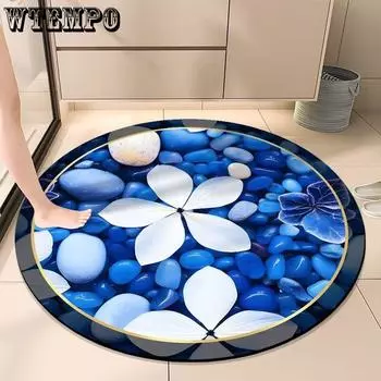 Круглый коврик для пола, впитывающий коврик для ног в ванной, противоскользящий коврик для ванной, коврик для кресла-качалки на кухню, коврик для входной двери diameter 40 cm