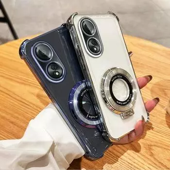 Круглый кронштейн, четыре угла, противоударный чехол для Oppo A58 4G 5G A38 A78 A57 A2 A74 A54 A17 A16 A9 A5 Reno12 11 10 8 6 крышка For Oppo A58 4G