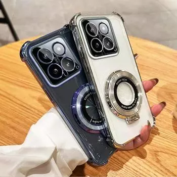 Круглый кронштейн, четыре угла, противоударный чехол для Xiaomi Mi 14 Ultra 13 Pro 13t 12t 11 Poco C65 X3 X5 X6 F5 F6 M3 M6 Ne, задняя крышка Mi14 Mi13 For Mi 14