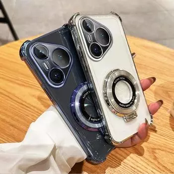 Круглый кронштейн, четыре угла, противоударный чехол для Huawei Pura 70 Ultra P60 Pro P50 P40 P30 Lite Mate 30 40 P 50 60 Honor 200 90 50 Cover Pura 70