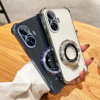 Круглый кронштейн Четырехугольный противоударный чехол для Oppo Realme C55 C53 C35 C33 C31 C30 9 Pro 8 5G Find X5 X3 Lite Cover Realme C55