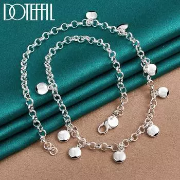 Круглый кулон Ожерелье Подарочные серебряные ювелирные изделия 45cm