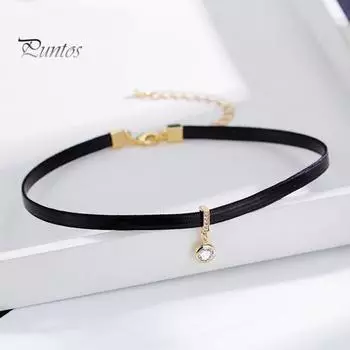 Круглый кулон с кубическим цирконием, короткое колье, ожерелье, регулируемая длина, простое женское короткое ожерелье, ювелирное изделие, подарок серебряный