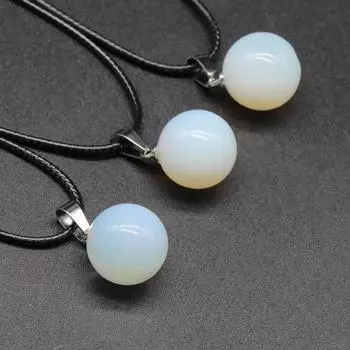 Круглый кулон в виде шара, натуральный агат, полудрагоценный камень, маленькое ожерелье с подвеской в виде шара