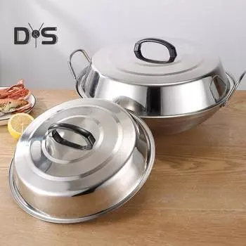 Круглый купол для плавления сыра с термостойкой ручкой Прочный, нержавеющий, можно мыть в посудомоечной машине Утолщенная сверхпрочная крышка кастрюли 32cm серебряный серый
