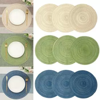 Круглый льняной джутовый мешковина подставка для стола коврик для обеденного стола чайные чашки тарелки коврик для дома свадьба день рождения украшение