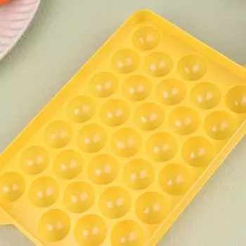 Круглый лоток для кубиков льда с 33 отверстиями, пластиковая форма для льда, сферические формы для холодильника «сделай сам», машина для изготовления ледяных шаров, кухонные инструменты orange