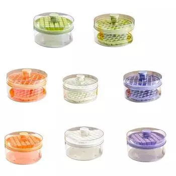 Круглый лоток для льда с ящиком для хранения, легкоочищаемые формы для кубиков льда с крышкой, контейнер большой емкости для охлаждения напитков Single Layer белый