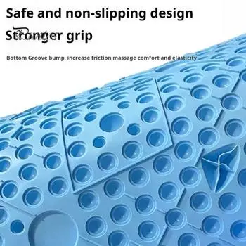 Круглый массажный коврик для ног, снятие боли в ногах, расслабление мышц, для детей и взрослых, противоскользящий складной акупрессурный коврик, портативный инструмент для массажа при ходьбе по камням синий