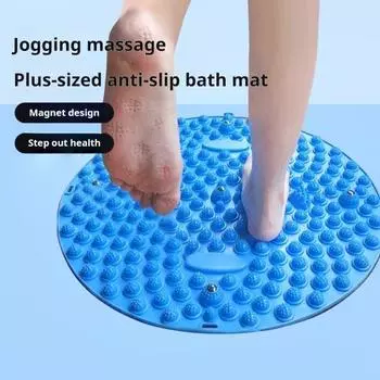 Круглый массажный коврик для ног, снятие боли в ногах, расслабление мышц, для детей и взрослых, противоскользящий складной акупрессурный коврик, портативный инструмент для массажа при ходьбе по камням синий