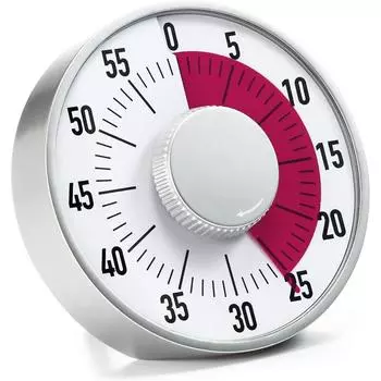 Круглый механический таймер обратного отсчета, визуальный таймер для класса, кухонный таймер с магнитом для обучения учителей, детей, взрослых, офиса по кулинарии белый