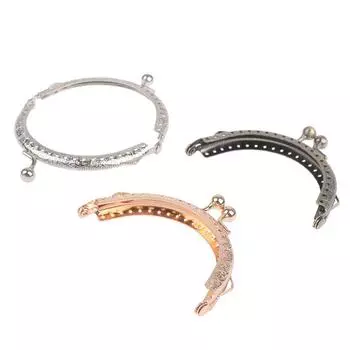 Круглый металлический каркас 8,5 см, кошелек с ручкой, клатч, сумка с застежкой, фурнитура для сумок серебряный