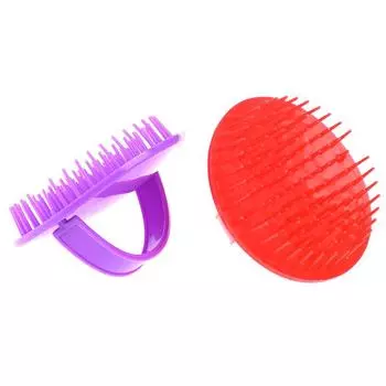 Круглый мягкий шампунь для душа, массажная щетка для мытья волос, расческа для головы, массажер для головы красный