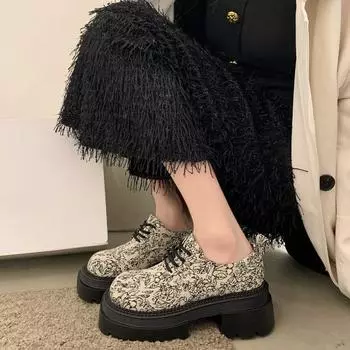 Круглый носок на низком каблуке со шнуровкой, одинарные туфли с узором «взрыв», модные спортивные белые туфли 35