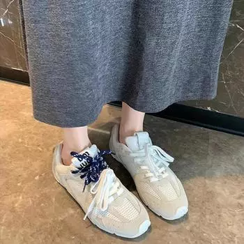 Круглый носок сетчатые дышащие повседневные женские кроссовки на шнуровке молодежные женские туфли спортивные однотонные модные Zapatillas Informales 35