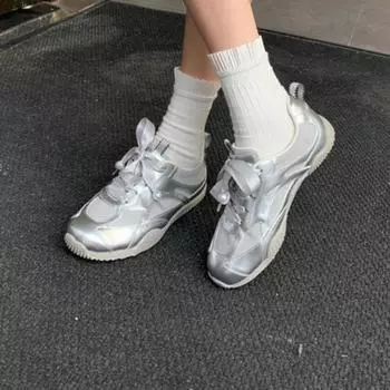 Круглый носок, сетчатый, неглубокий, дышащий, модная женская обувь, легкие, украшенные жемчугом, элегантные, на шнуровке, плоские кроссовки 36