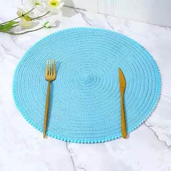 Круглый плетеный подстаканник плетеный подстаканник обеденный стол для столешницы синий