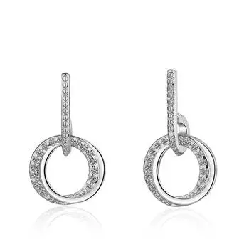 Круглый подарок на День святого Валентина Модные сверкающие классические серьги-гвоздики из циркония для женщин Ослепительные женские элегантные аксессуары Ювелирные изделия, неподвластные времени