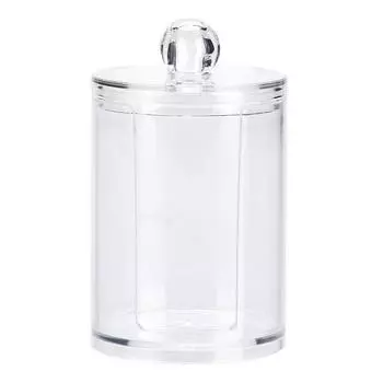 Круглый прозрачный акриловый держатель для ватных дисков для макияжа, органайзер для хранения косметики