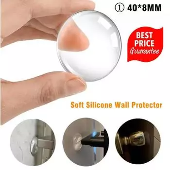 Круглый прозрачный мягкий силиконовый нескользящий дверной стопор, глушитель, настенный протектор, самоклеящиеся дверные ручки, защитная заглушка бампера 1PC