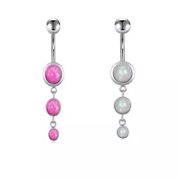 Круглый пупок для пупка, модные новые украшения для проколов, пряжка для пупка, нержавеющая сталь светло-синий