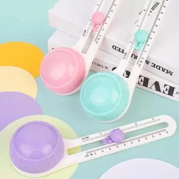 Круглый резак Карты для скрапбукинга Регулируемый размер Хранение лезвий со шкалой Простое управление Вращающийся на 360 градусов круговой резак розовый