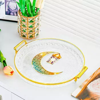 Круглый сервировочный поднос, фруктовая чаша, универсальный контейнер для еды большой емкости чистый