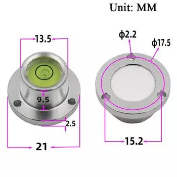 Круглый спиртовой пузырьковый уровень шарик мини датчик уровня воды линейка диаметр 21 мм до 29,2 мм 1 шт