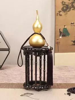 Круглый столик в китайском стиле, чайник, ваза, украшение в виде бонсай, современный и минималистский дисплей, деревянный кронштейн, новый