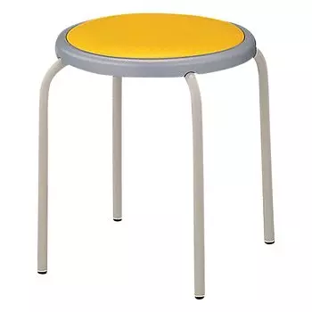 Круглый стул AS ONE, без спинки, желтый стул S-153-C (1 включено) /8-9007-05 жёлтый