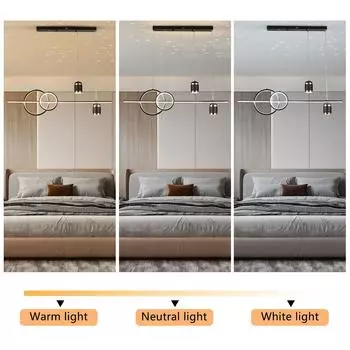 Круглый светодиодный подвесной светильник для гостиной, кухни, современная подвесная металлическая люстра, светодиодный потолочный светильник с регулируемой яркостью, подвесной светильник, декор комнаты 41-50W