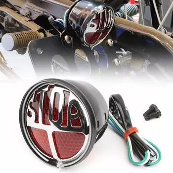 Круглый светодиодный задний фонарь для мотоцикла, задний стоп-сигнал, встроенный фонарь номерного знака, ABS и металл, подходит для CG125