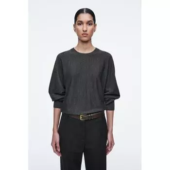 Круглый свитер из мериносовой шерсти Cos Japan grey melange/XS