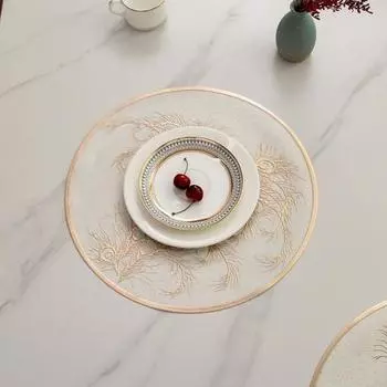 Круглый термостойкий коврик для столовых приборов из золотого ПВХ, защитный коврик для стола, противоожоговые изолированные салфетки для столовых приборов для домашней столовой, свадебной кухни золотистый