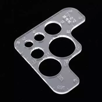 Круглый угловой трафарет из прозрачного акрила для изготовления изделий из кожи