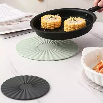 Круглый устойчивый силиконовый коврик для кастрюли, нескользящие подставки для чашек, настольные подставки для посуды, защитная подставка для чая, кухонные гаджеты, аксессуары 10Cm темно-серого