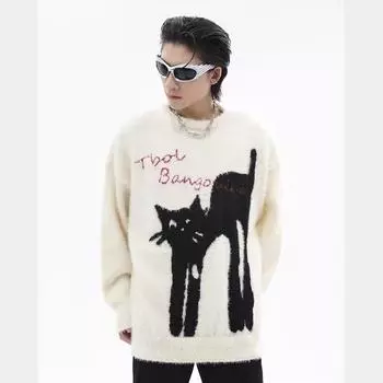 Круглый ворот свитера, вязаный свитер, мужская повседневная и красивая осенне-зимняя базовая рубашка, мужской приталенный топ Temperament M жёлтый