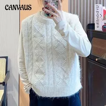 Круглый вырез свитер жилет женский весенний свободный мягкий и липкий многослойный вязаный свитер жилет One Size бежевый