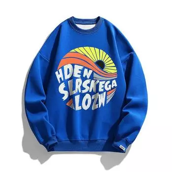 Круглый вырез свитера мужской S Letter Print пуловер верхняя одежда длинный рукав свободный повседневный жакет M