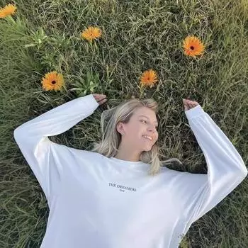 Круглый вырез, свободный повседневный топ из хлопка с буквенным принтом M белый