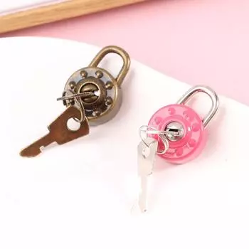 Круглый замок для мини-багажа, фурнитура, замки с ключом для чемодана, шкатулки для драгоценностей серебряный