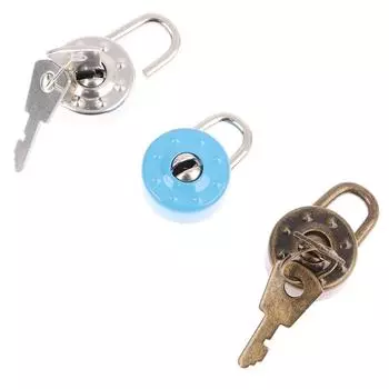 Круглый замок для мини-багажа, фурнитура, замки с ключом для чемодана, шкатулки для драгоценностей разноцветный