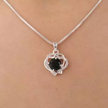 Круглый Зеленый Турмалин Драгоценный Камень 925 Стерлинговое Серебро Ювелирные Изделия Циркон Подвеска 0.84 CZP-14-17