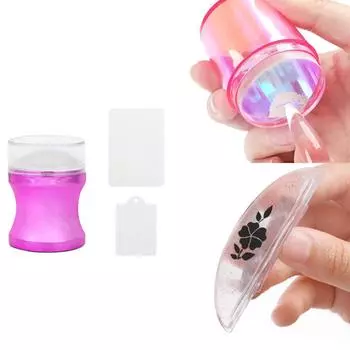 Круглый желейный переводной штамп для рисования со скребком Инструменты для французского нейл-арта Маникюрный воронкообразный штамп для изображений B